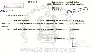 Průvodka likvidačních protokolů - M131.1228