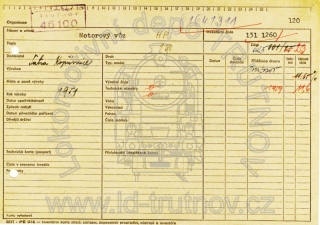 Inventární karta motorového vozu M131.1260