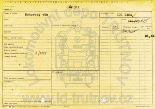 Inventární karta motorového vozu M131.1404