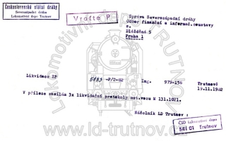 Průvodka likvidačních protokolů - M131.121