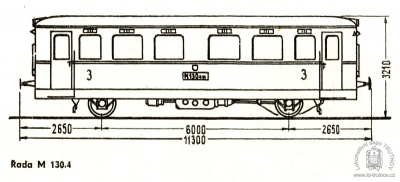 Schéma motorového vozu M130.4