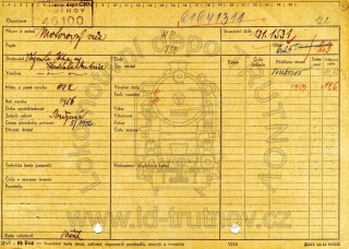 Inventární karta motorového vozu M131.1531